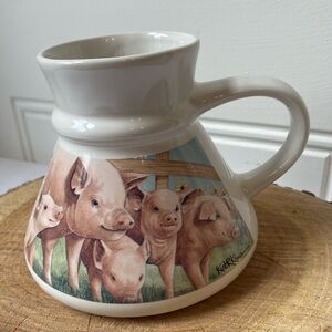 Otagiri Vintage Farmhouse Pig Herd Novelty Mug 1980s Barnyard Kurt R. kress
